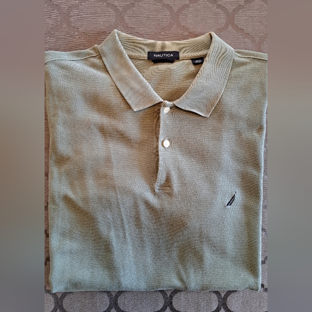 Natica Y2K Men's Olive Green Large Polo Shirt
